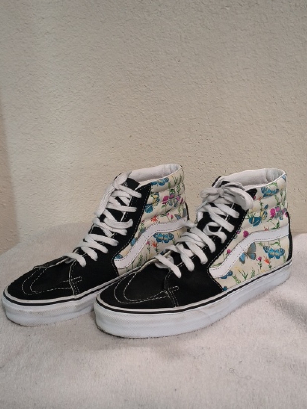 Vans High-Top Sneakers in Black, White and Floral